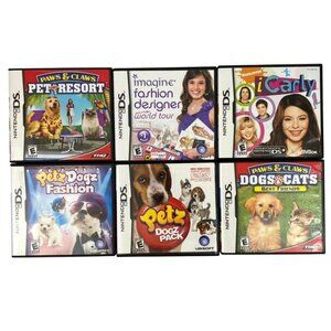 Paws and Claws Petz Dogz Imagine Fashion Designer iCarly Nintendo DS Lot of 6